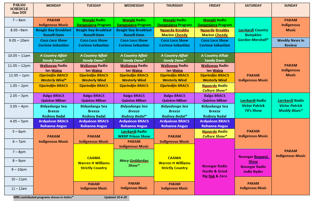 Schedule Program June 2020